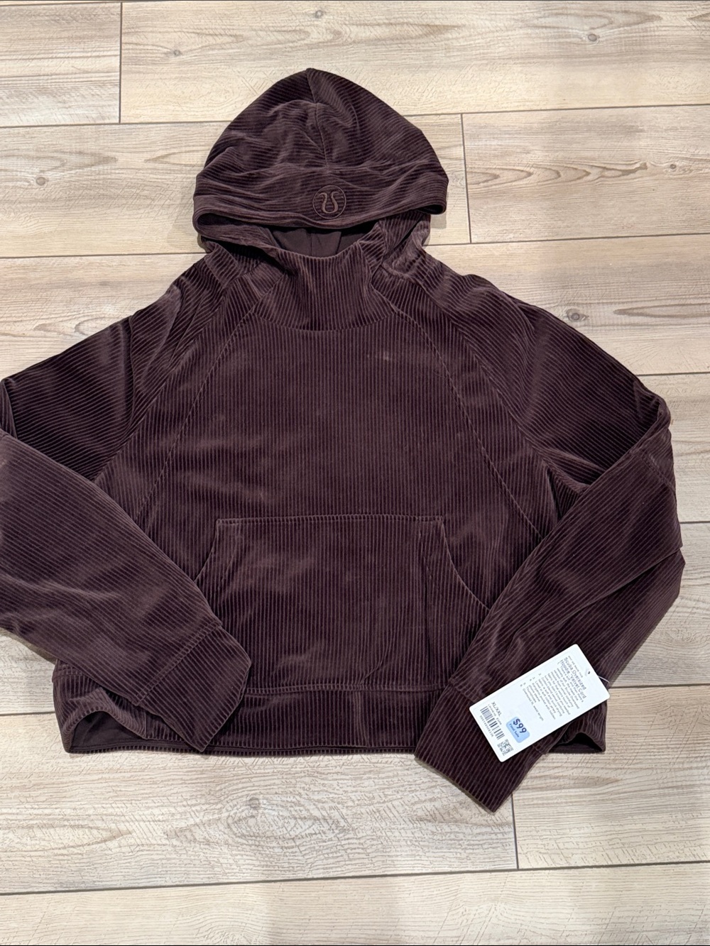 Lululemon Corduroy Hoodie Sweater - Deep Brown